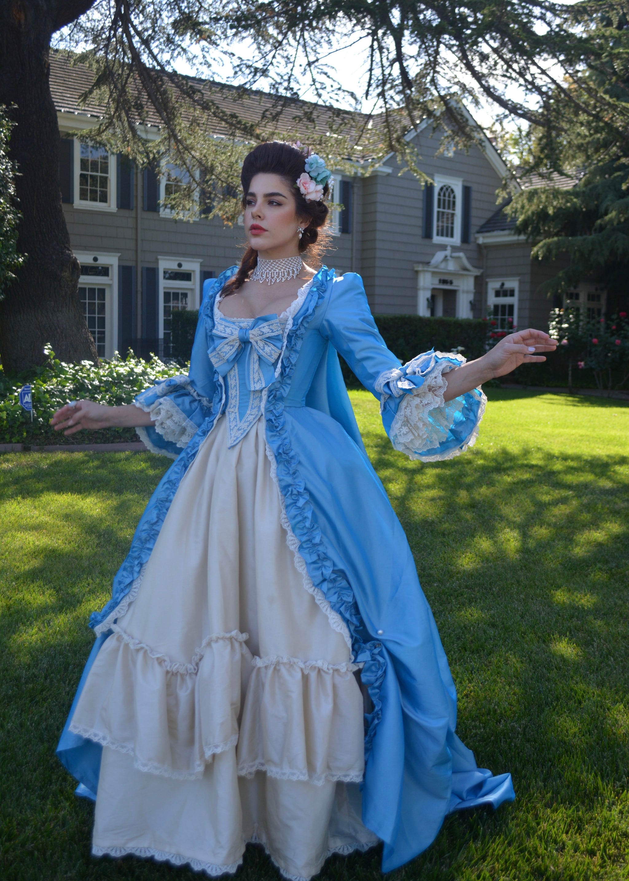 blue marie antoinette dress MARIE ANTOINETTE GOWN BLUE 14 main image 0