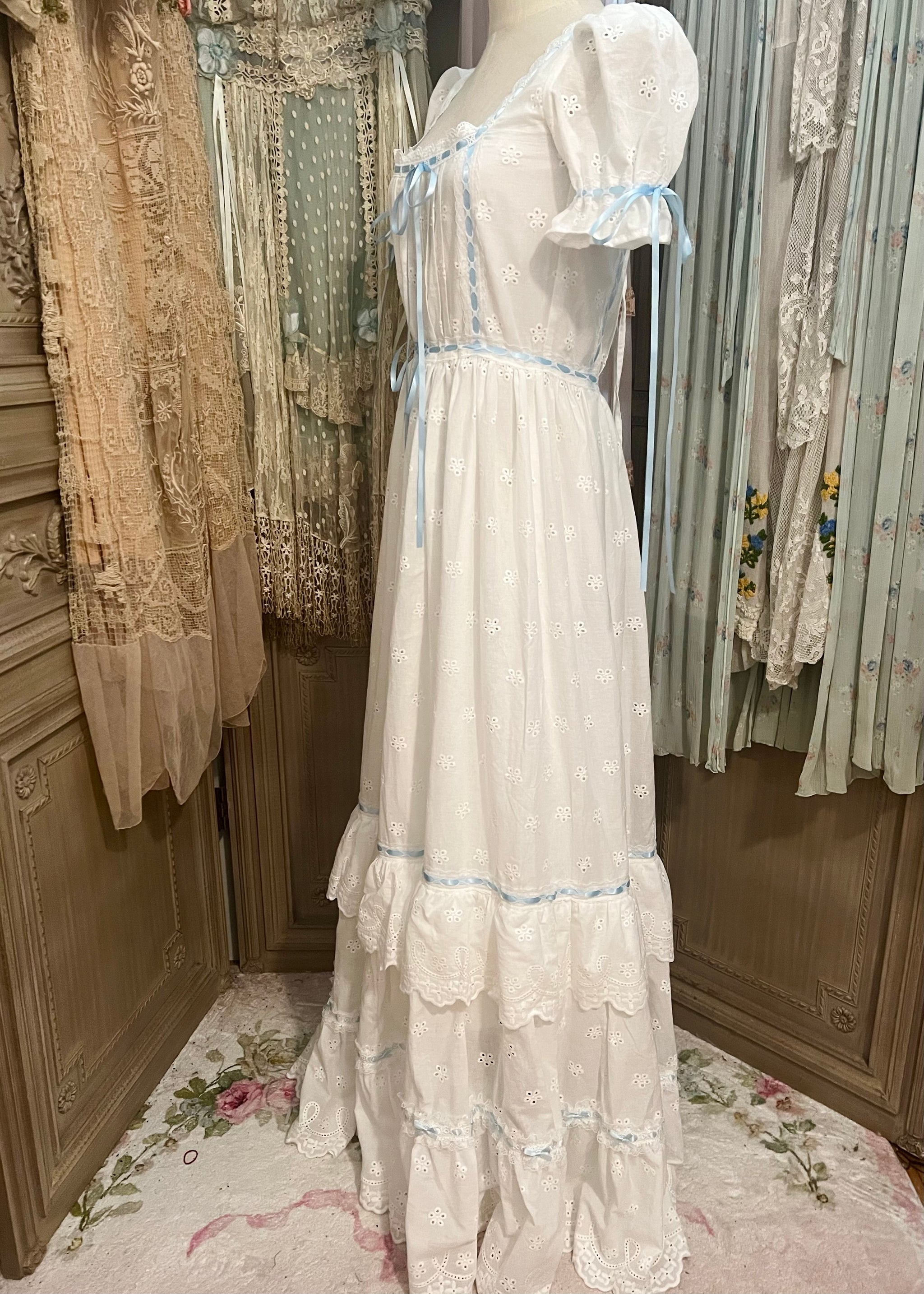 パーティードレス Lace Trim White Seersucker Dress Lace Trim White Seersucker Dress - Walmart.com