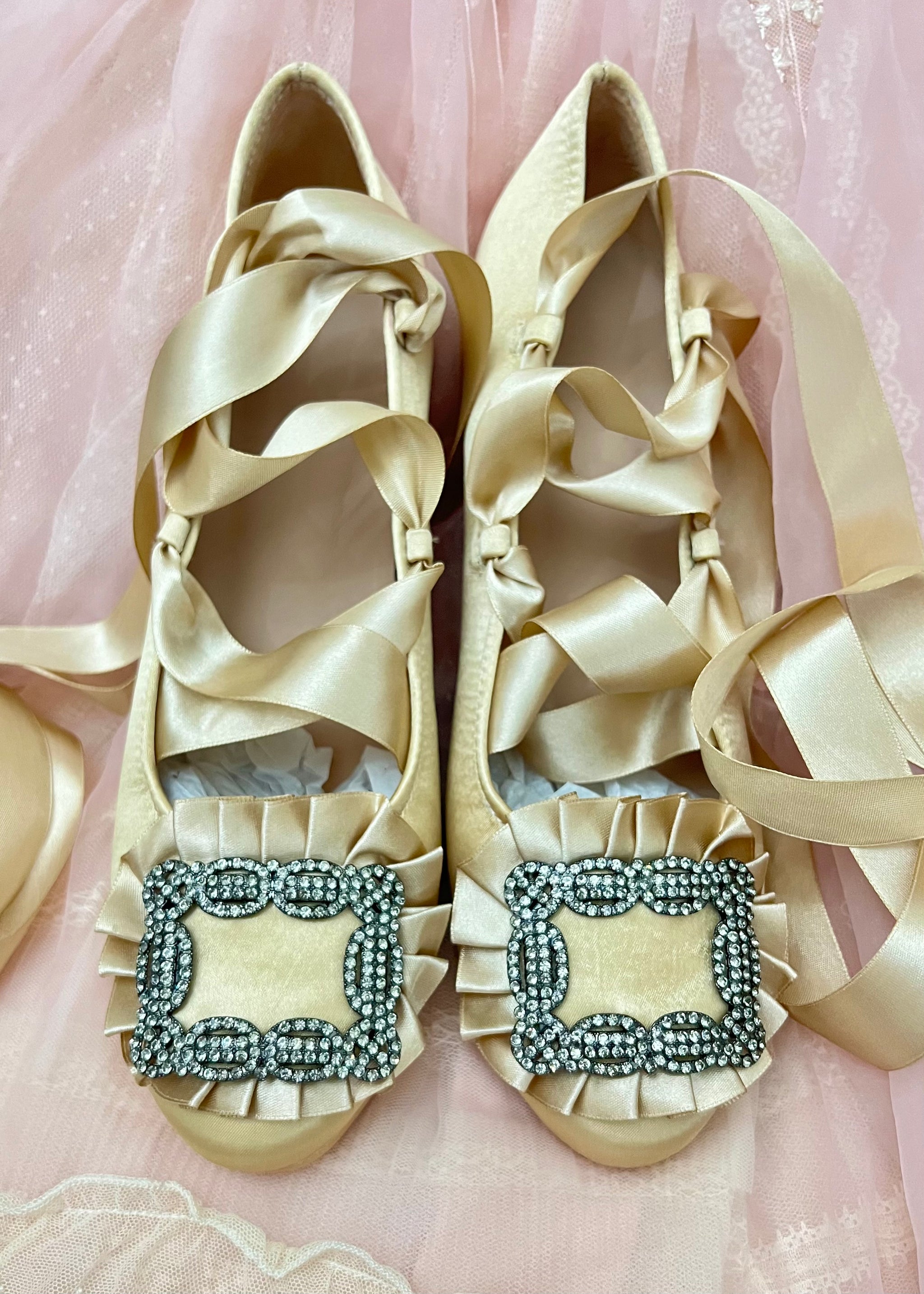 靴 Ameri vintage RIBBON SET BALLET SHOES The Duchess Shoes – Ann.tique