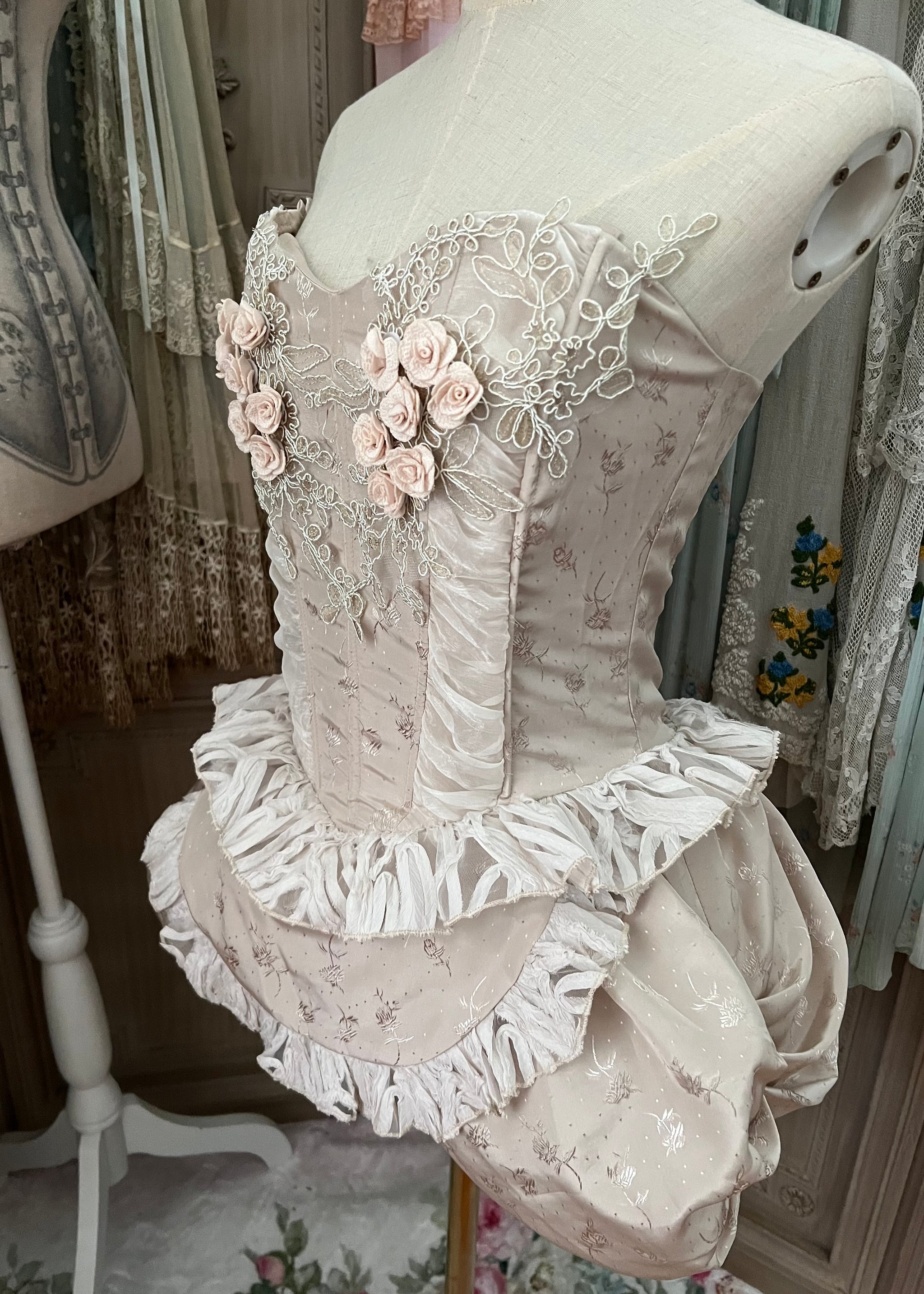rococo corset dress Rococo ballerina Corset Corset with overskirt / XL