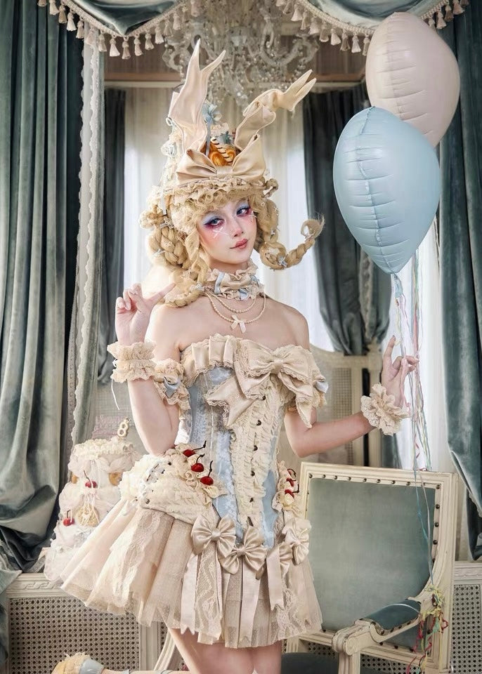 Cherry mousse rococo corset / sleevelet / choker 🍒 – Ann.tique