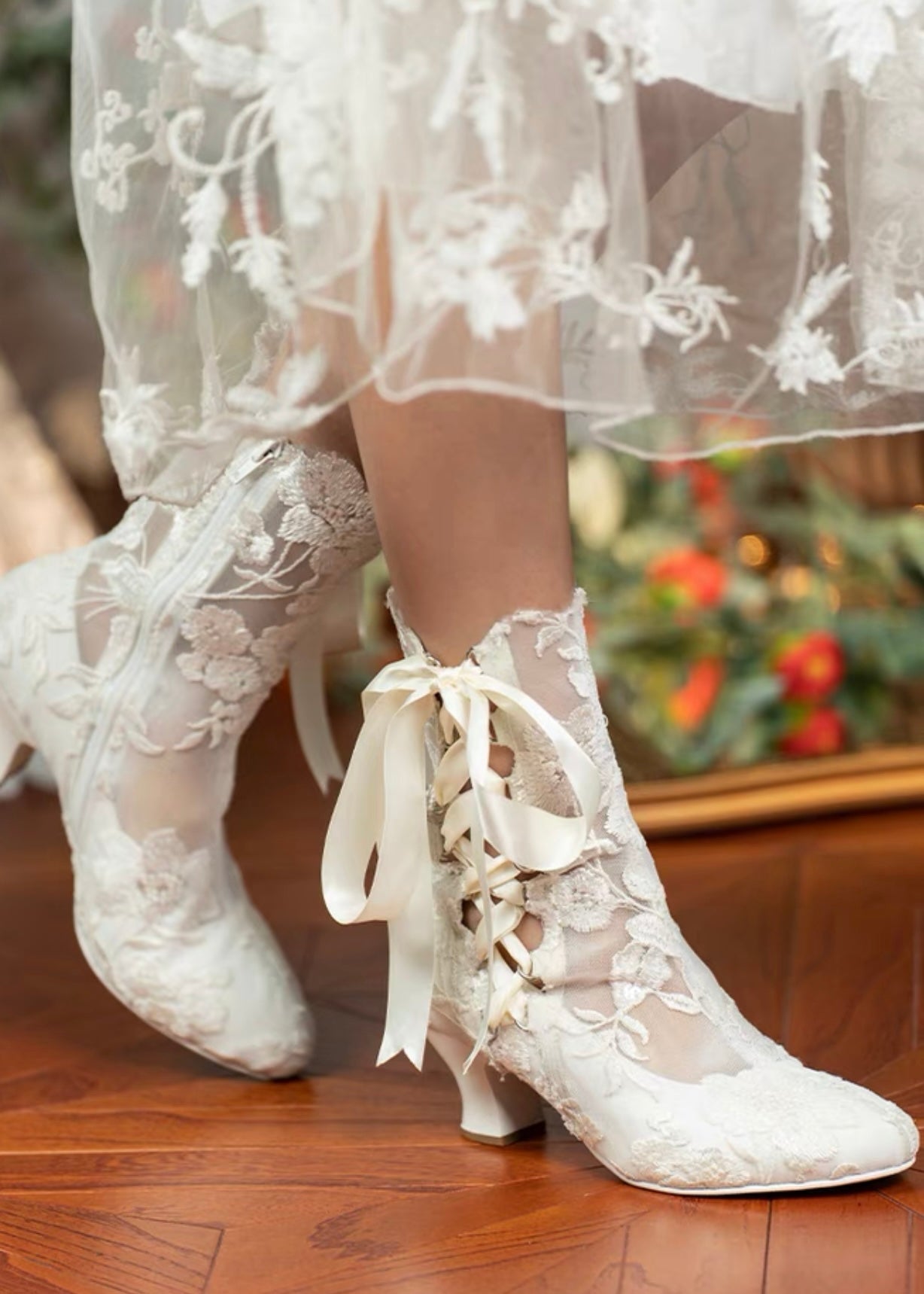 Lacey silhouette boots 40 / White