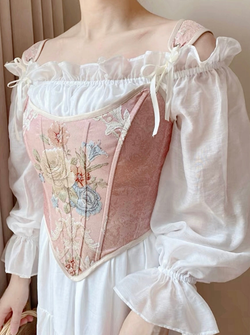 Majorie jacquard corset Cottagecore fairycore vintage style