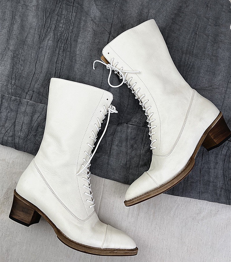 Victorian style lace up shops boots