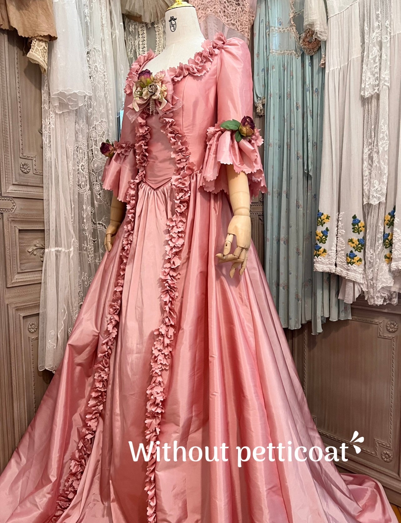 Marie Antoinette Retro Dusty Pink Lace Stain Gothic Corset Evening Gown  Urban Fantasy Ihot Vintage Tea Dress From Daye01, $171.79