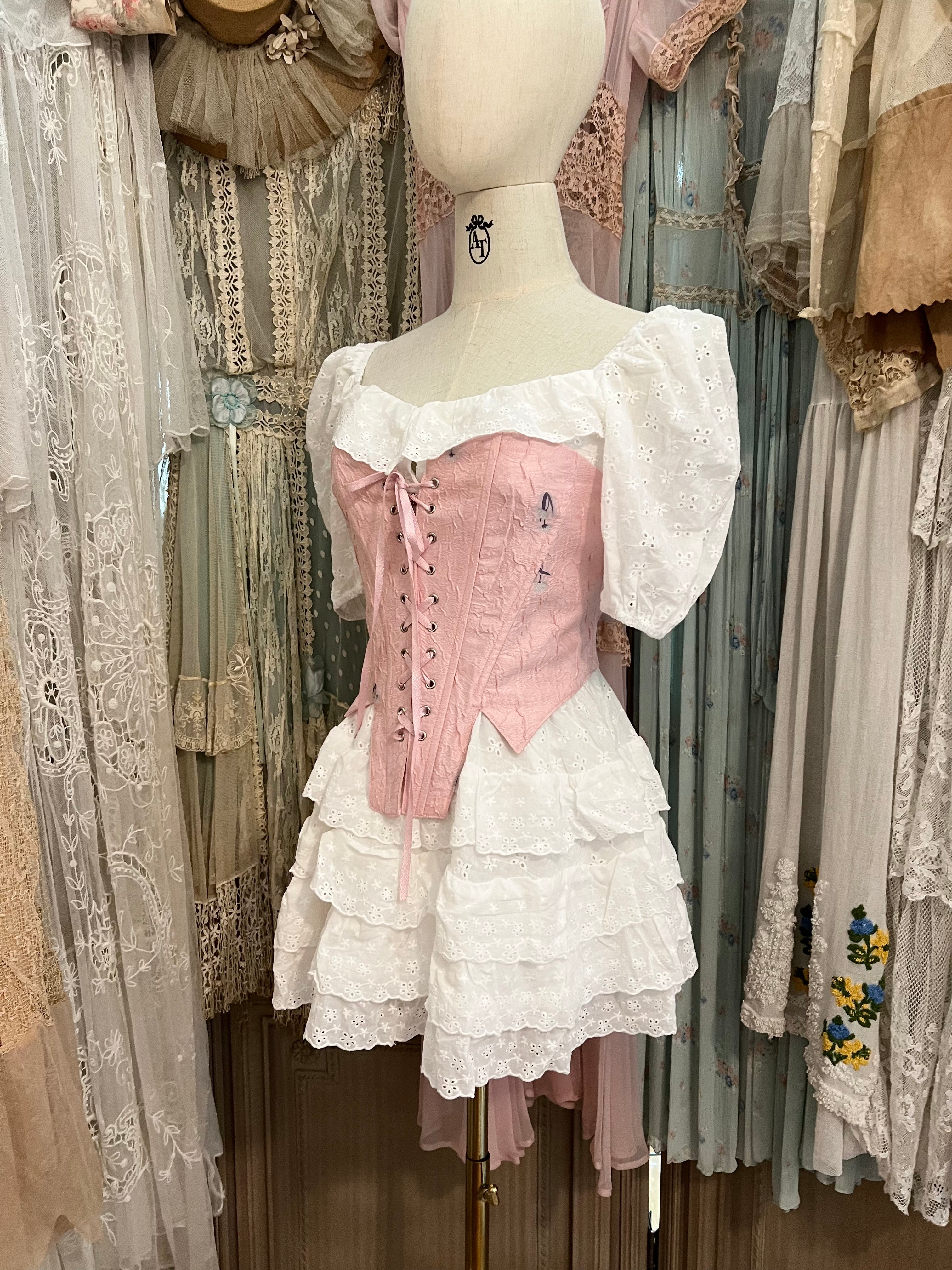 Barbiecore corset barbie pink pastel aesthetic pink core princess vibes  corset corsetry fairycore cosplay kawaii dress Cottagecore – Ann.tique