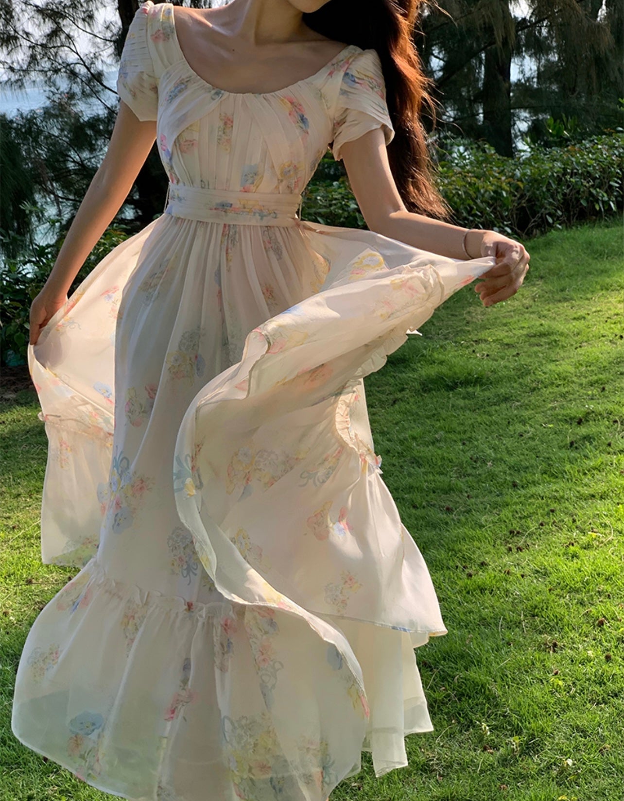 sachin and babi light blue dress Sage green fairy dress with tie in the back 🧚 main image 0