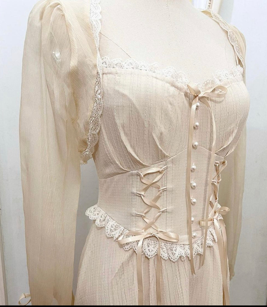 White vinegar corset dress / bolero – Ann.tique