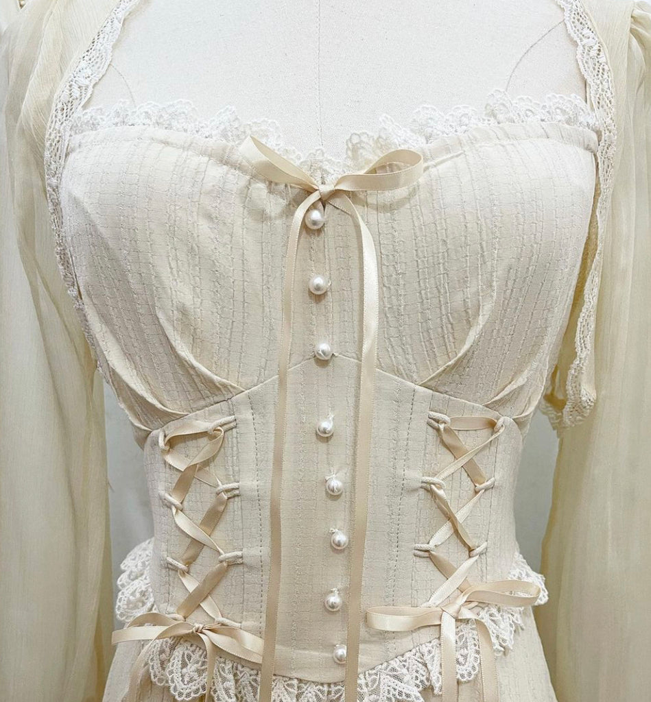 White vinegar corset dress / bolero – Ann.tique